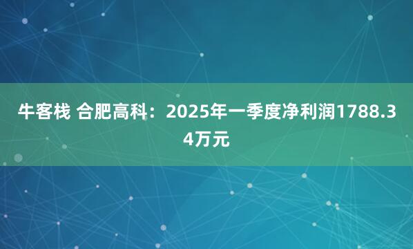 牛客栈 合肥高科：2025年一季度净利润1788.34万元