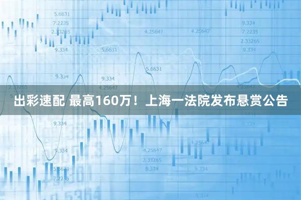 出彩速配 最高160万！上海一法院发布悬赏公告