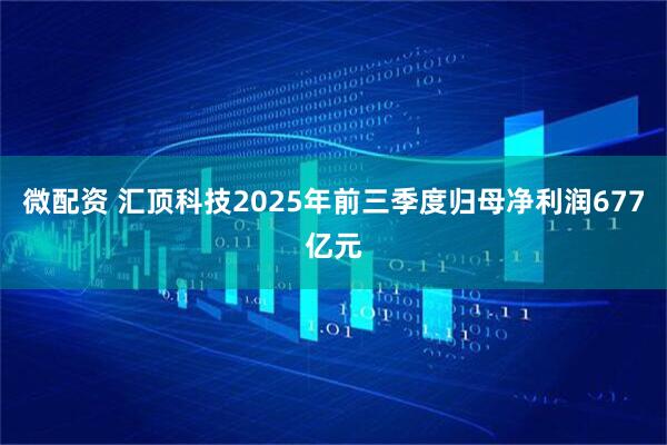 微配资 汇顶科技2025年前三季度归母净利润677亿元